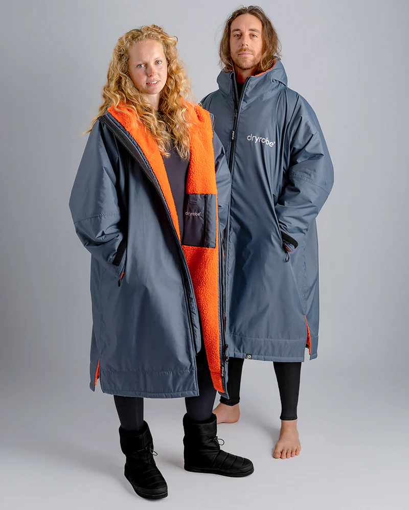 dryrobe® Advance Long Sleeve - Dark Grey / Orange