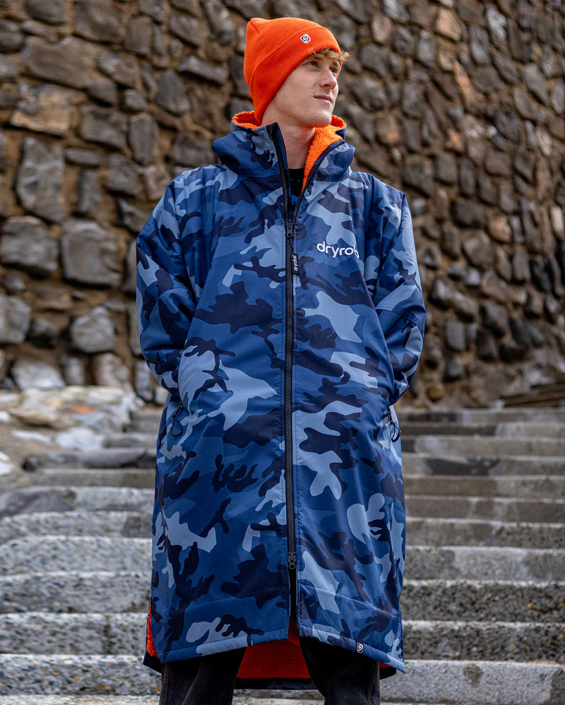 dryrobe® Advance Long Sleeve - Blue Camo / Orange