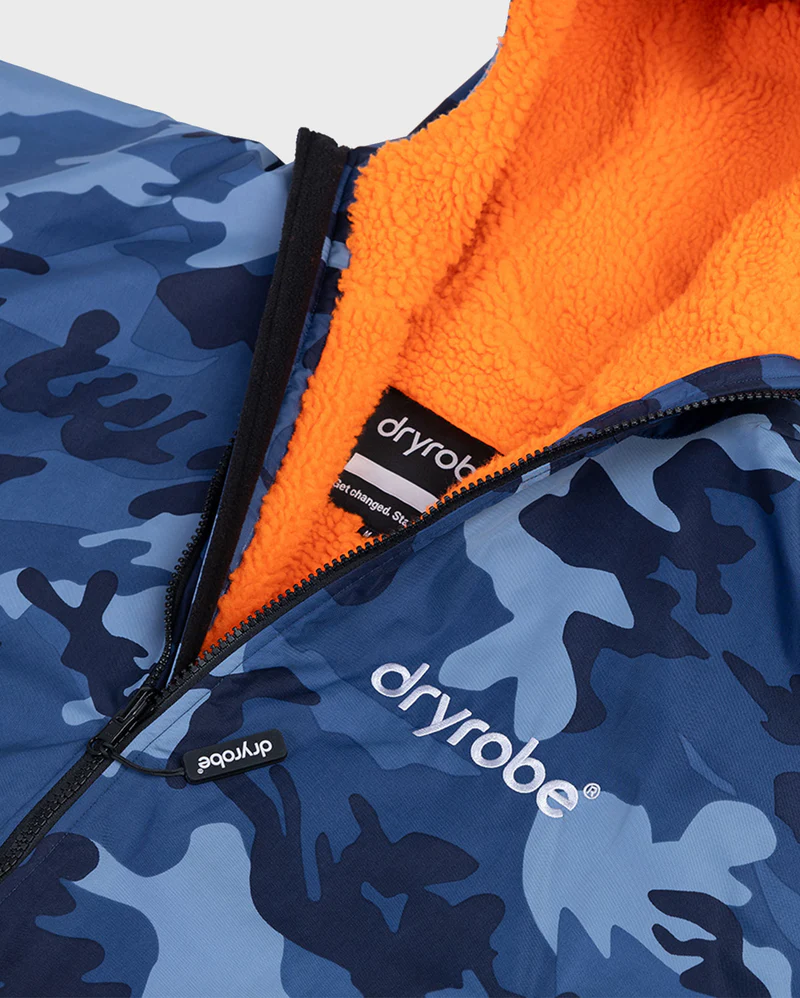 dryrobe® Advance Long Sleeve - Blue Camo / Orange 3