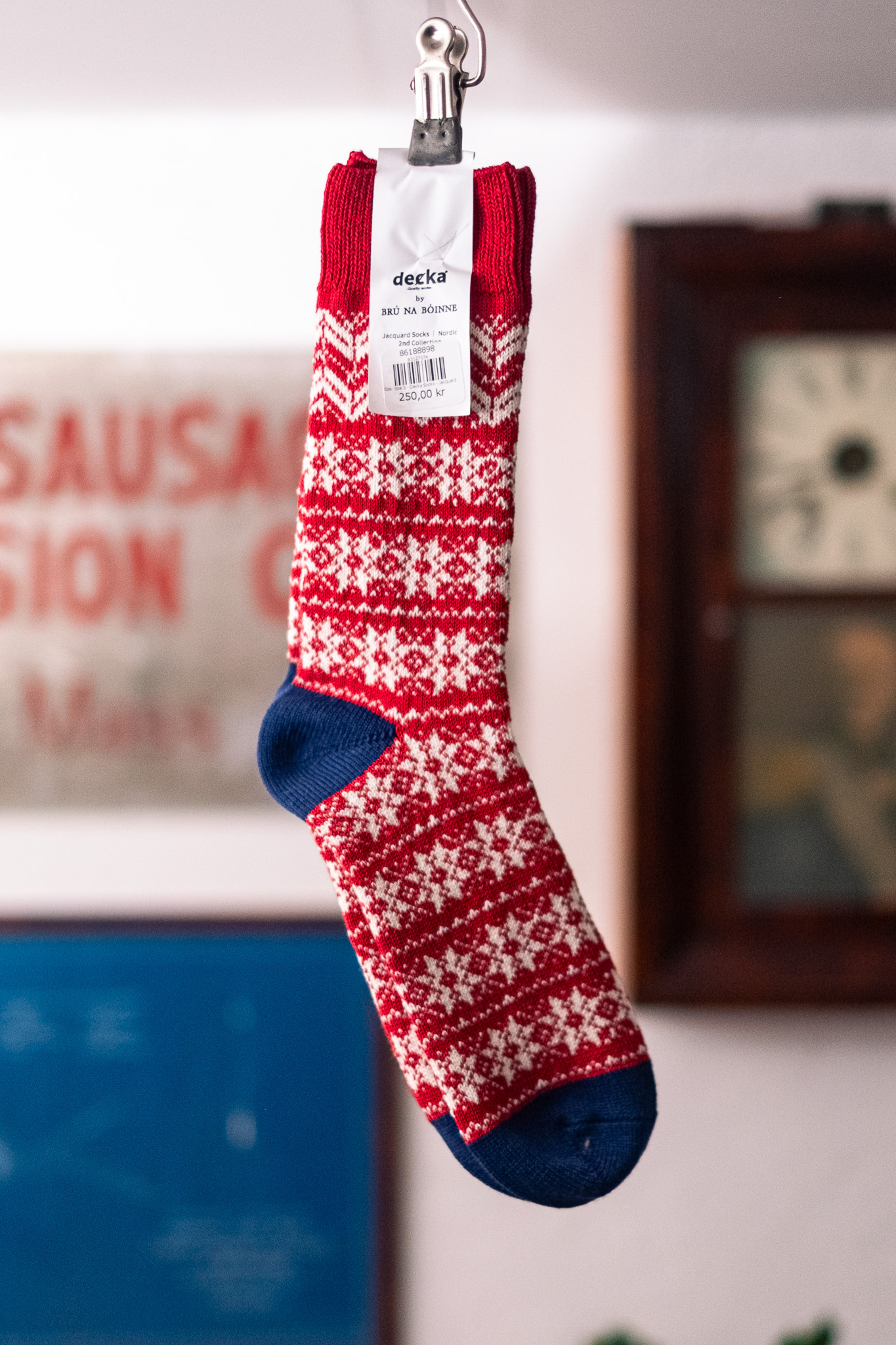 Decka Socks - Jacquard Socks Nordic Collection Red