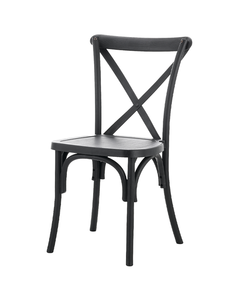 Restaurangstol i trä med korsrygg - 8
