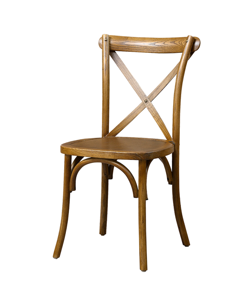 Restaurangstol i trä med korsrygg - 11