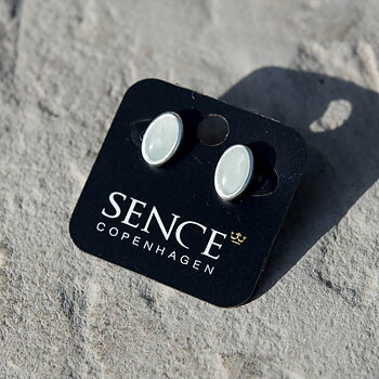 Sence Copenhagen - Earstuds Aquamarine  Worn Silver