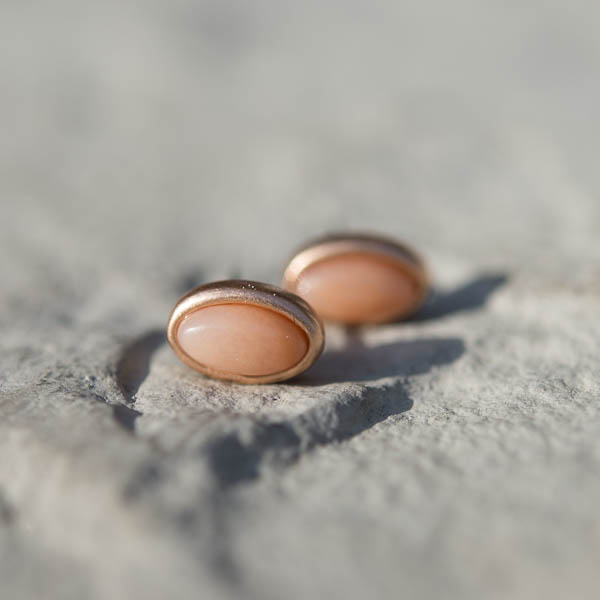 Sence Copenhagen - Earstuds Rose Aventurine Worn Rosegold - 2