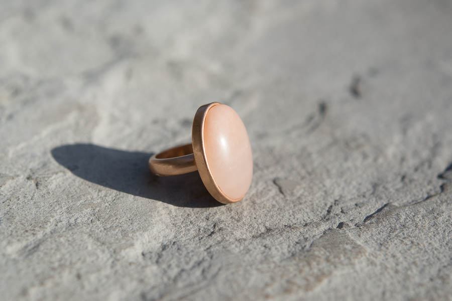 Sence Copenhagen - Ring Rose Aventurine Worn Rosegold  - 4