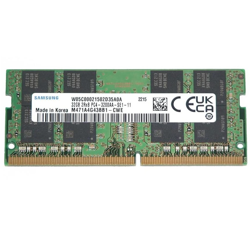 Begagnat 32GB DDR4 (1x32GB) Samsung SODIMM 2Rx8 PC4-3200AA 3200MHz RAM Minne M471A4G43BB1