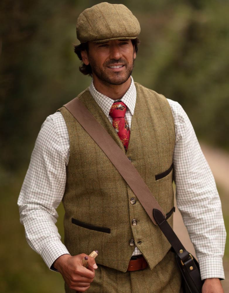  Engelsk Tweed - Derby Tweed Blazer med Väst- LIGHT SAGE - 7