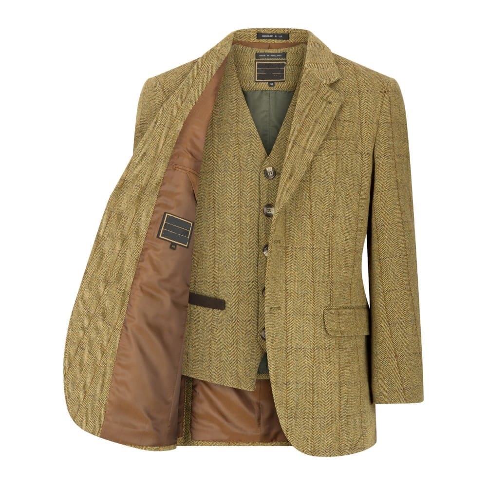  Engelsk Tweed - Derby Tweed Blazer med Väst- LIGHT SAGE