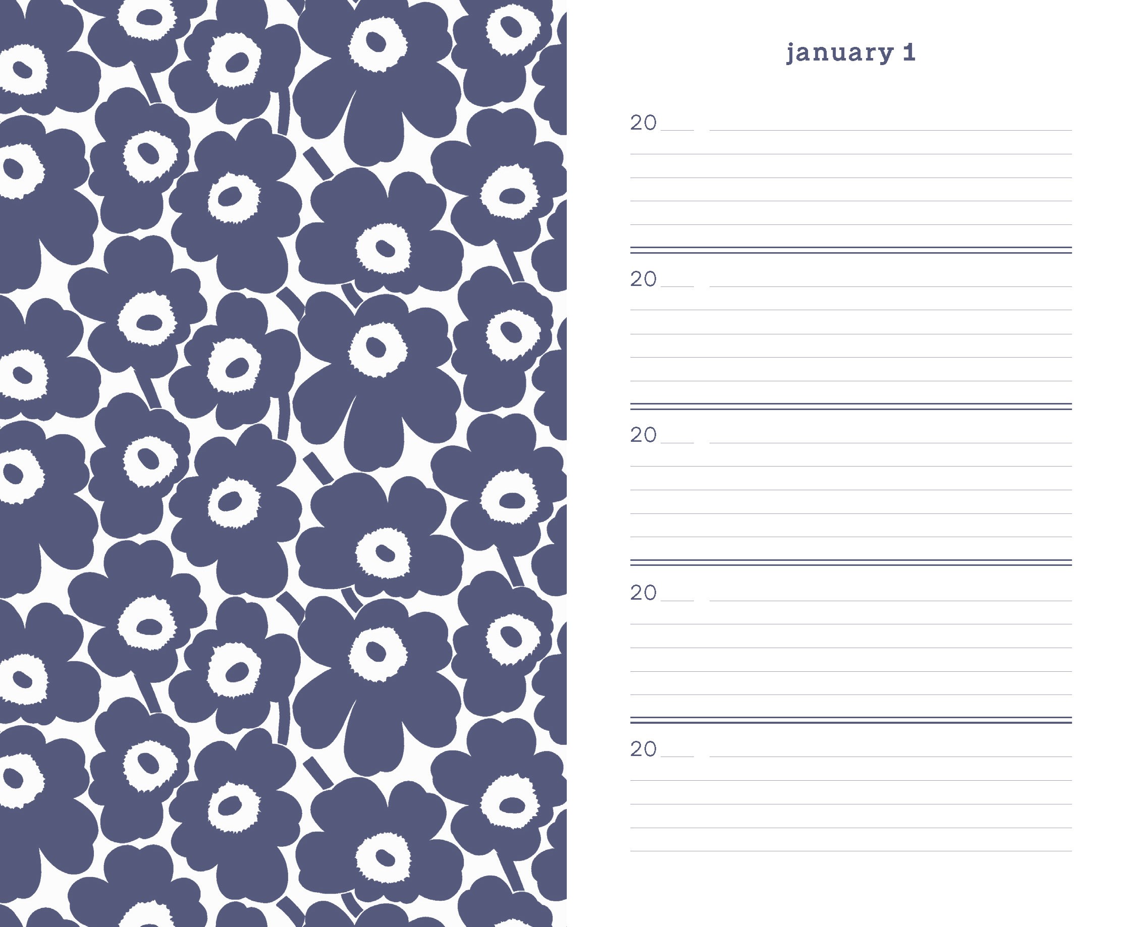 Marimekko One Line a Day (Blue Unikko) - A Five-Year Memory Book - 4