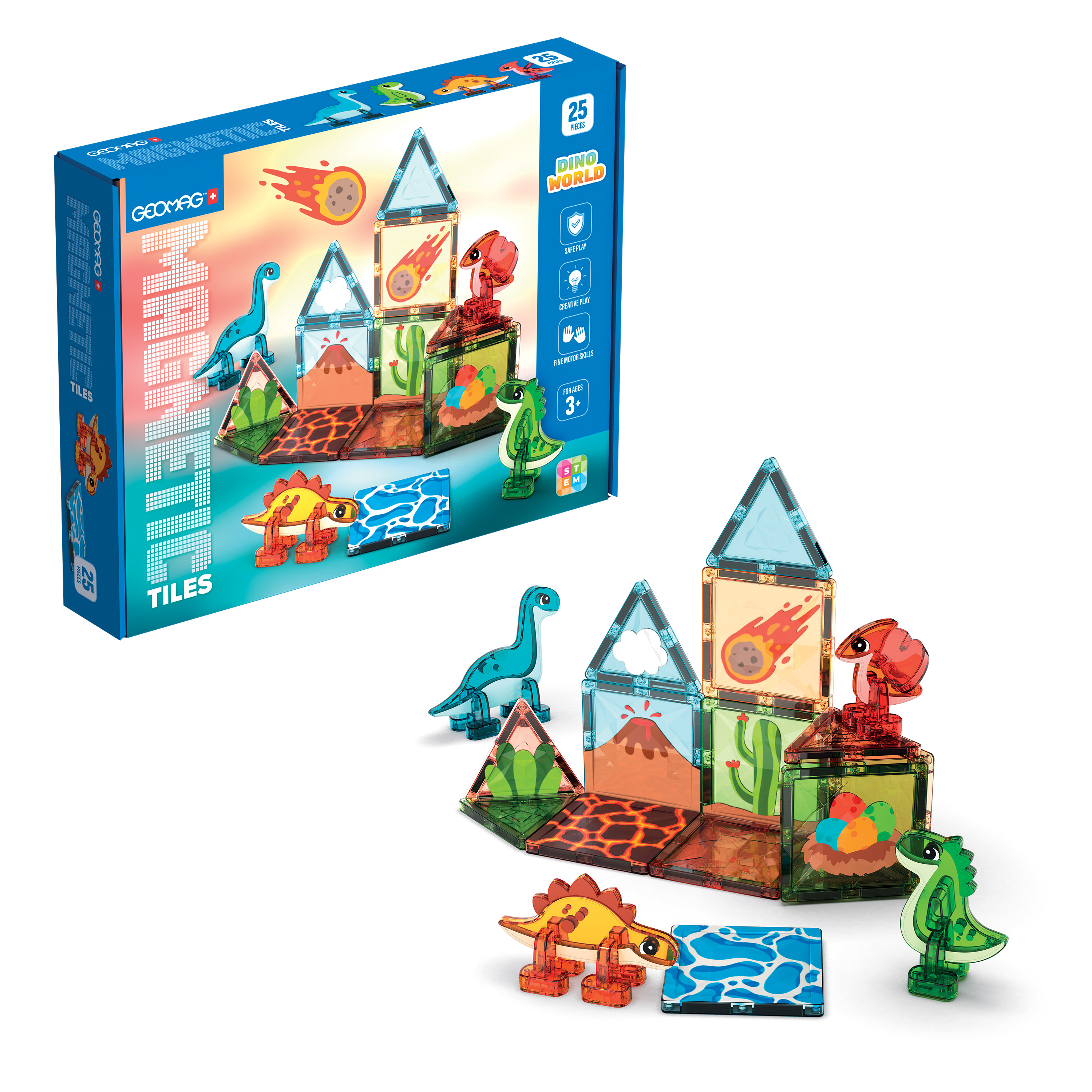 Geomag Magnetic tiles Dino World 25 pieces