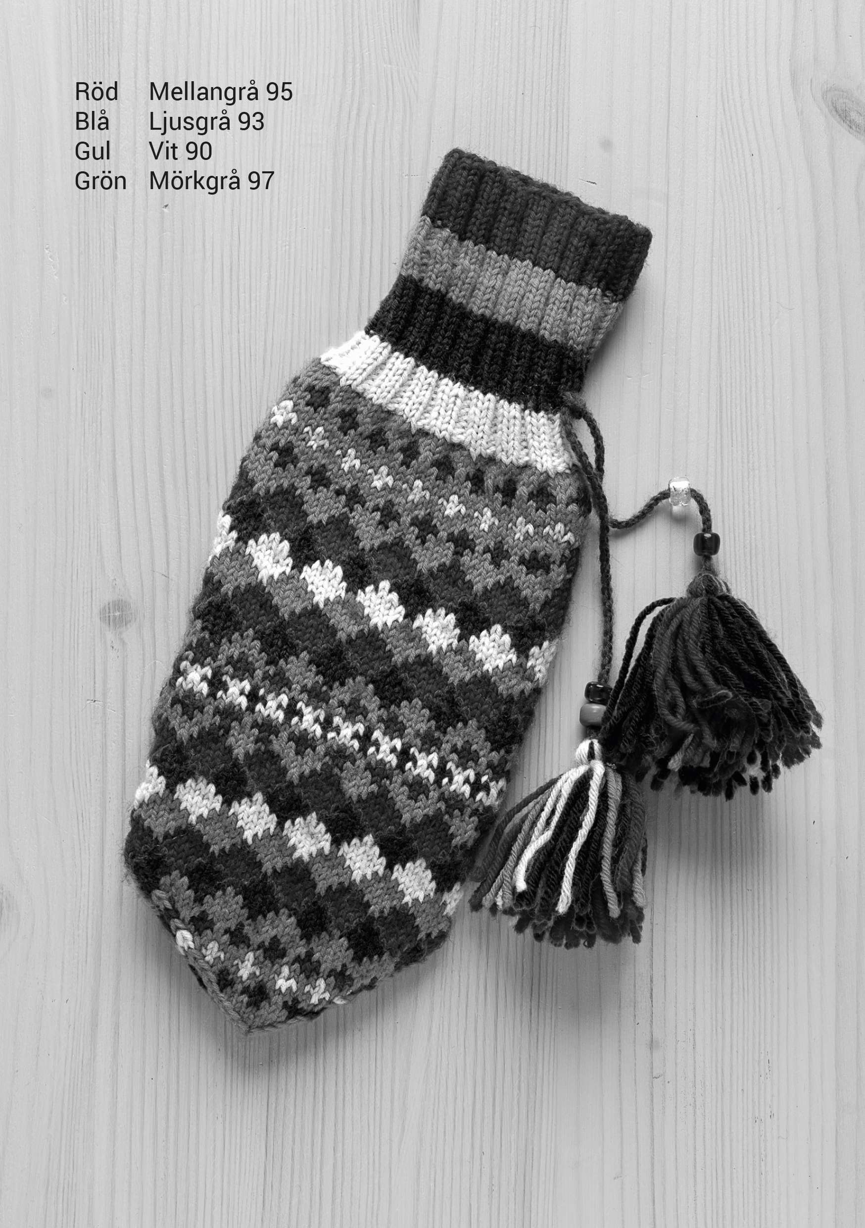 Knitting bundle mitten Grayscale Gällivare skogssameby - 2