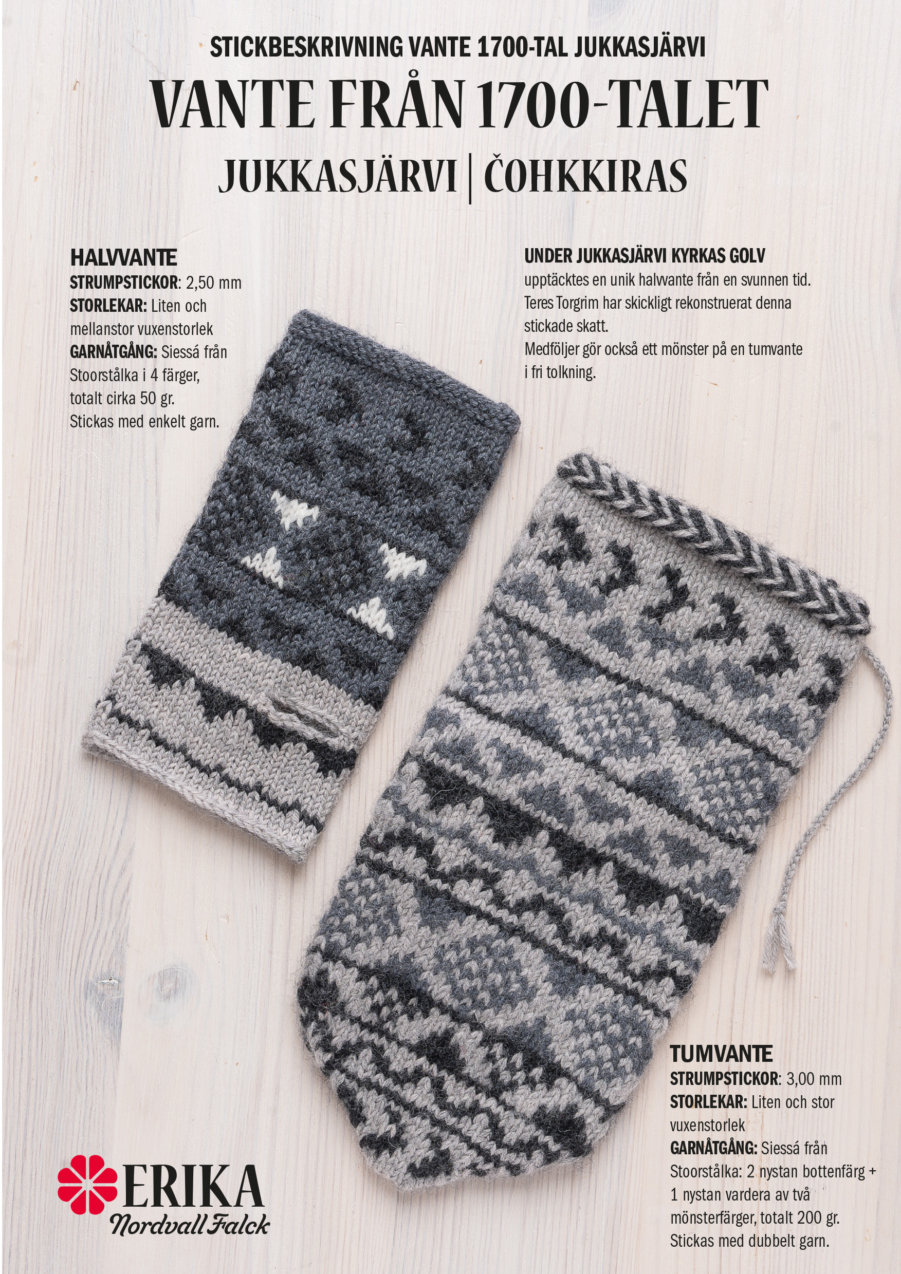 Strickset Fäustlinge 1700-tal Jukkasjärvi - 2