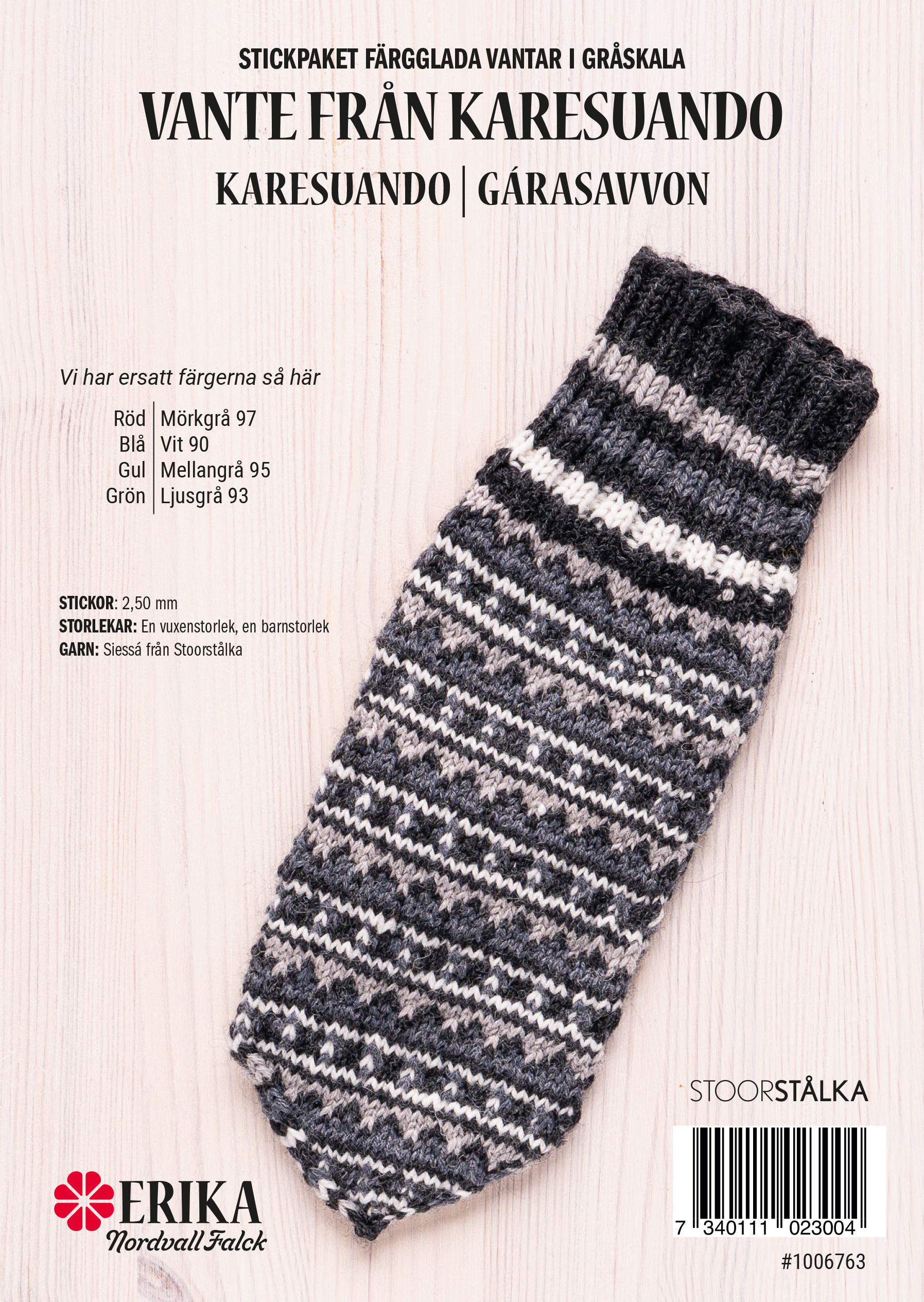 Strickset Fäustlinge Gråskala Karesuando - 2