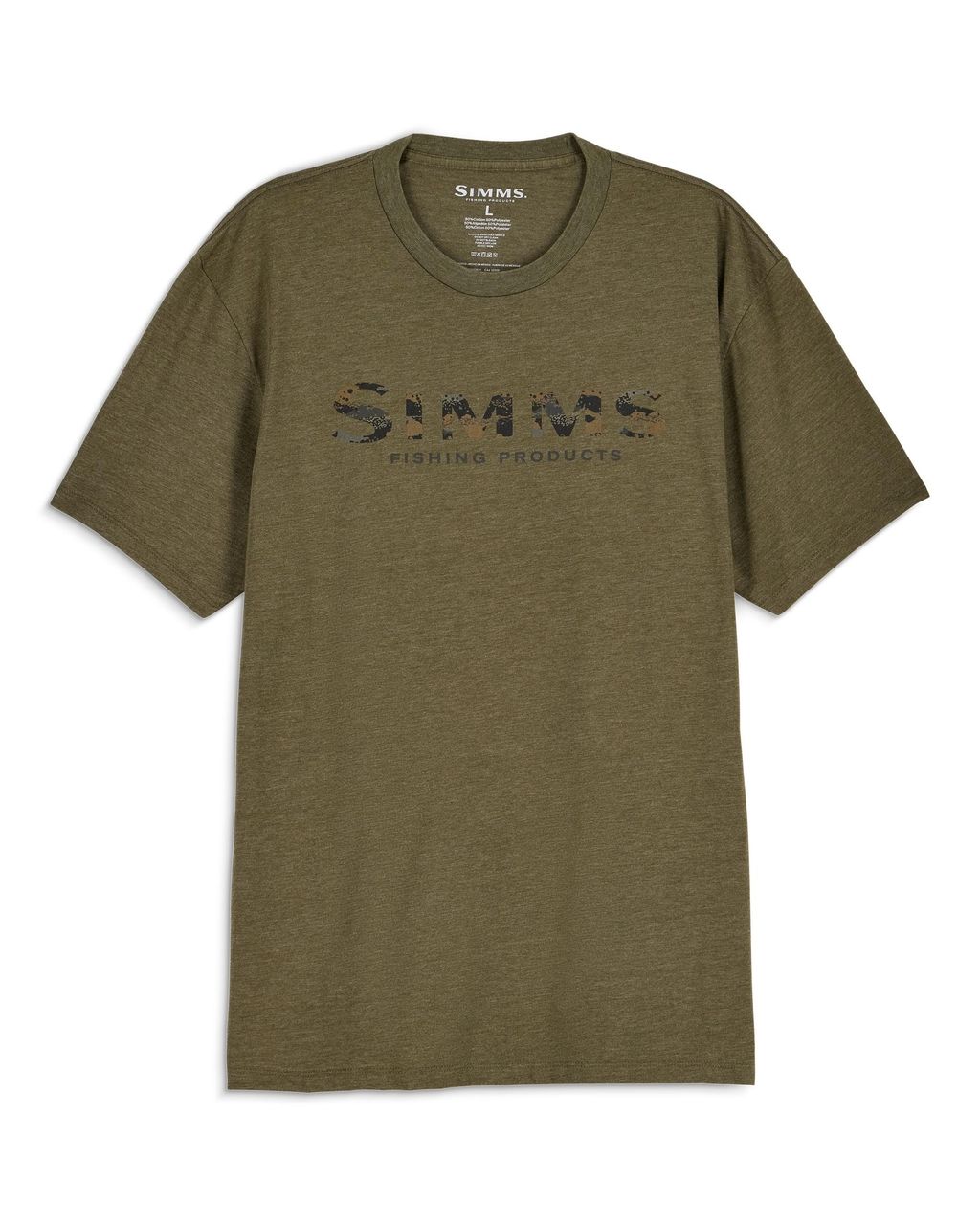 Simms Shroud Fill Logo T-Shirt - Military Heather