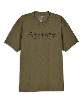 Simms Shroud Fill Logo T-Shirt - Military Heather