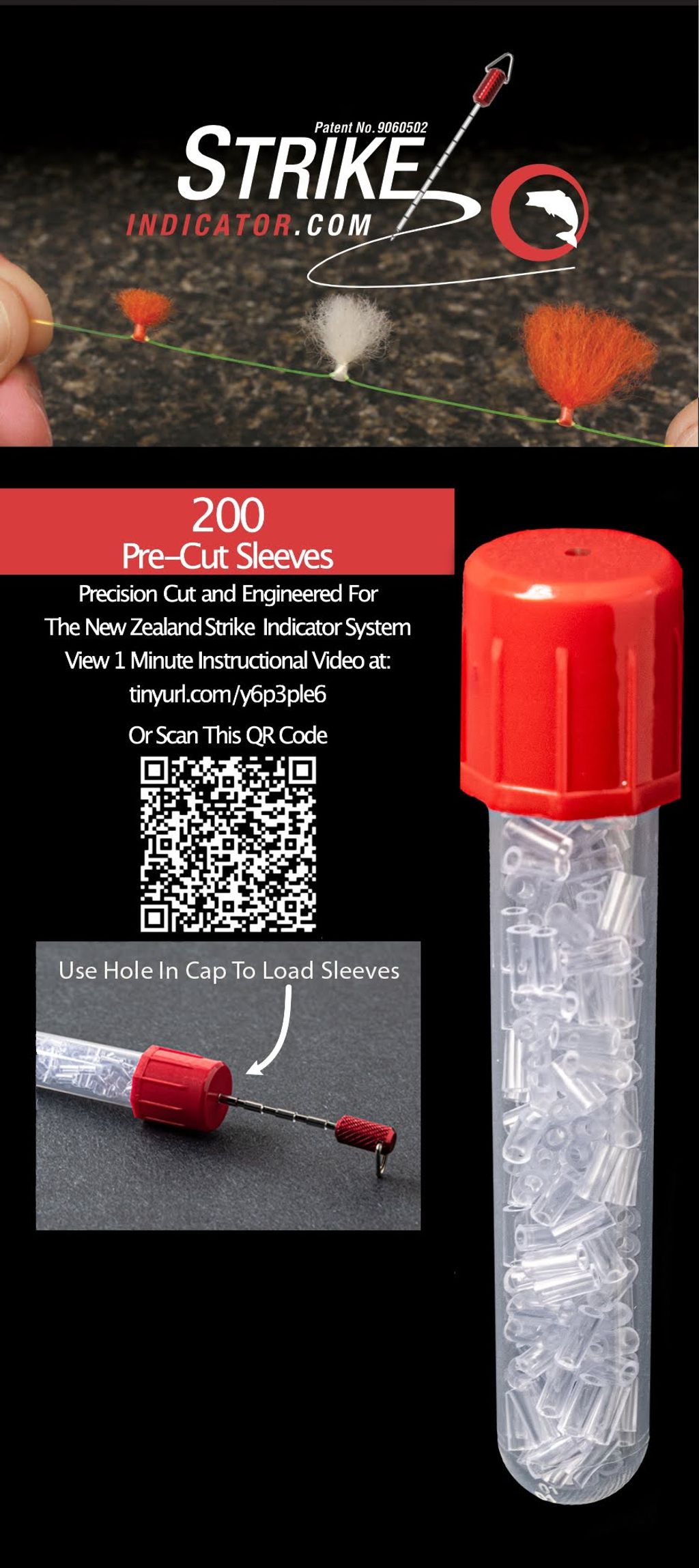 NZ Strike Indicator Company Pre-Cut Sleeves in Vial