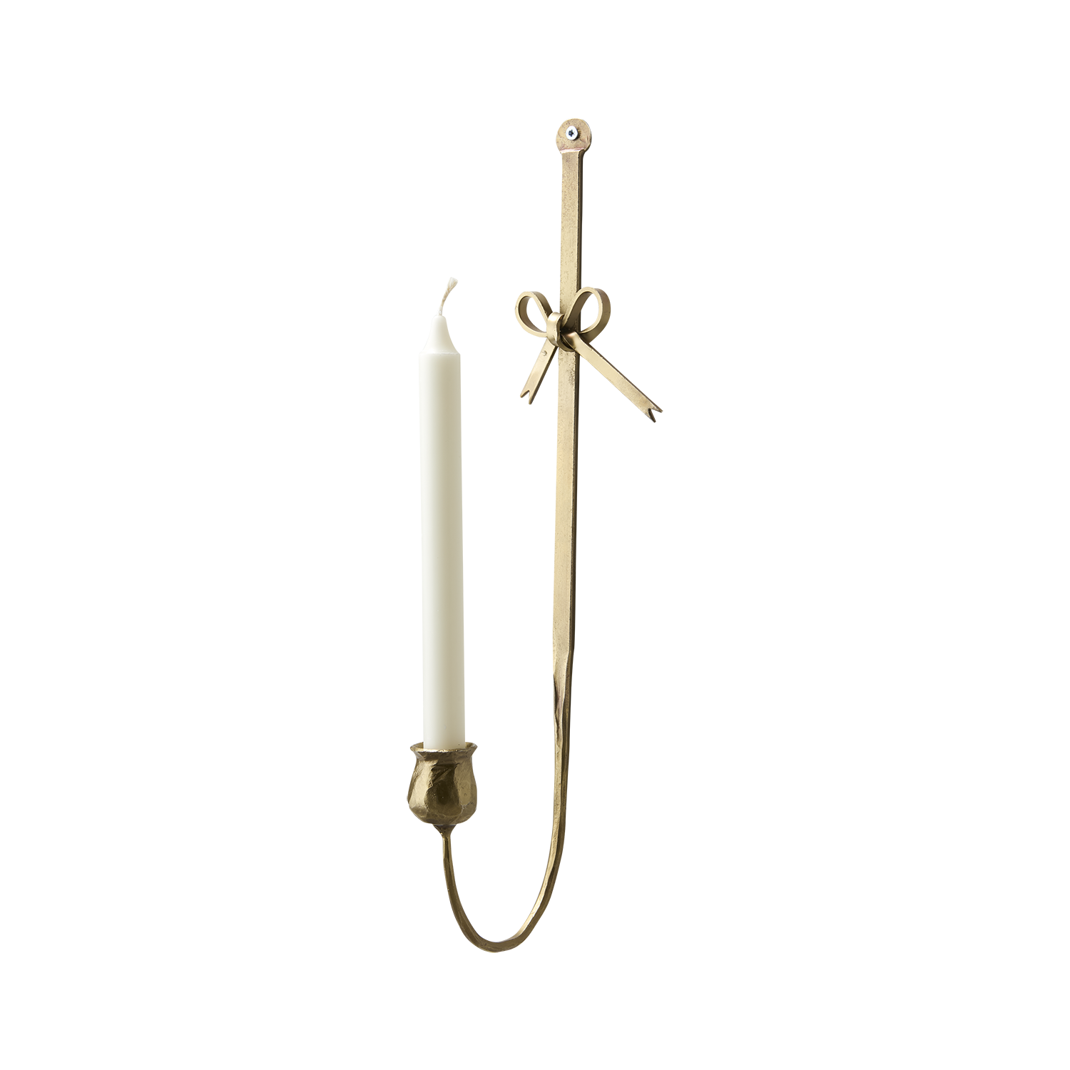 Väggljusstake Mässing - Med Rosett - 2