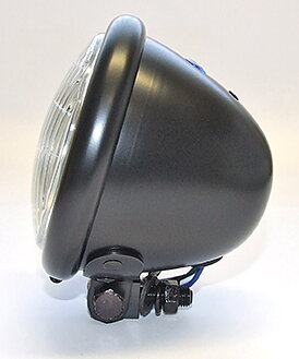 BATES LAMPA 4 1/2" DIAMETER, 12 VOLT 35/35 WATT HEL OCH HALVLJUS MED BLÅ INDIKERINGS LAMPA PÅ OVAN SIDAN 