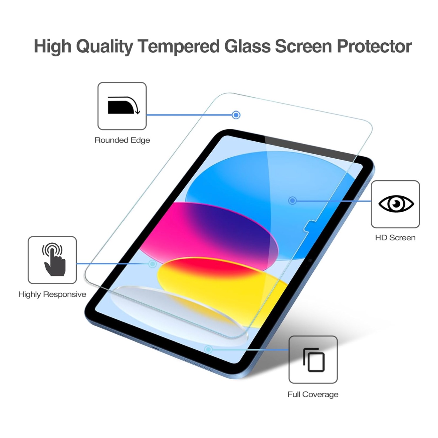 iPad 10,9 gen 10 2022 skärmskydd härdat glas 9H - 4