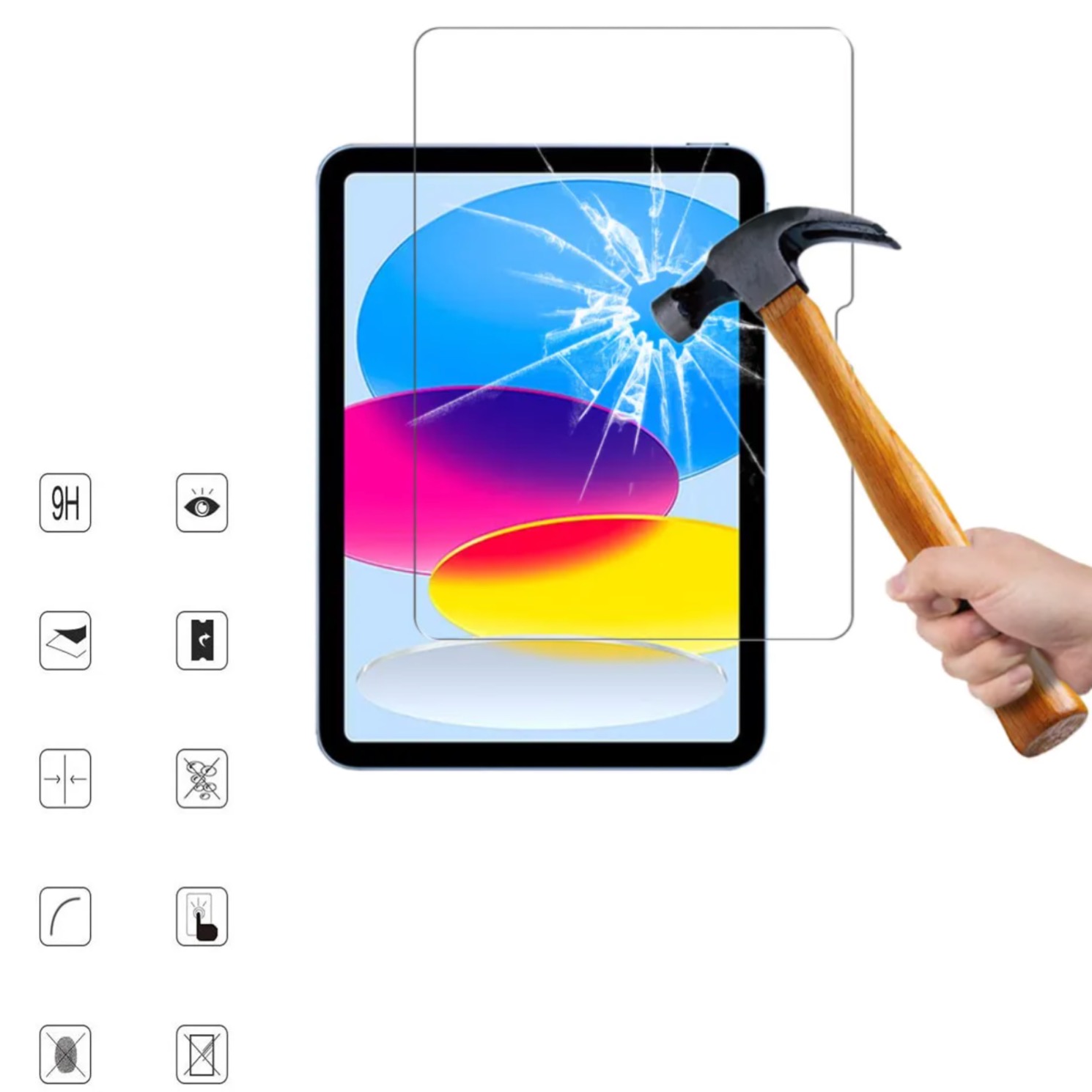 iPad 10,9 gen 10 2022 skärmskydd härdat glas 9H