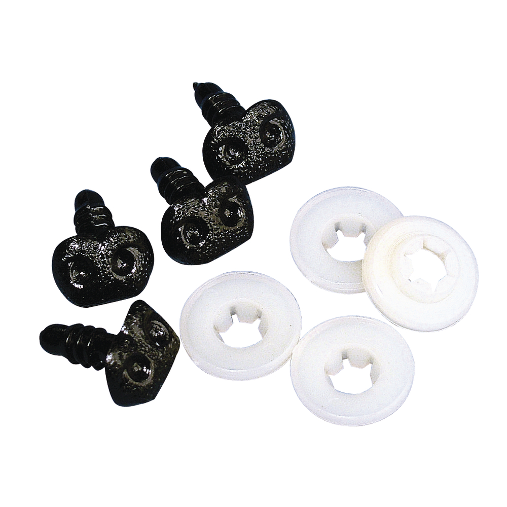Djurnosar, svarta, plast, 12mm, 4st, Rayher