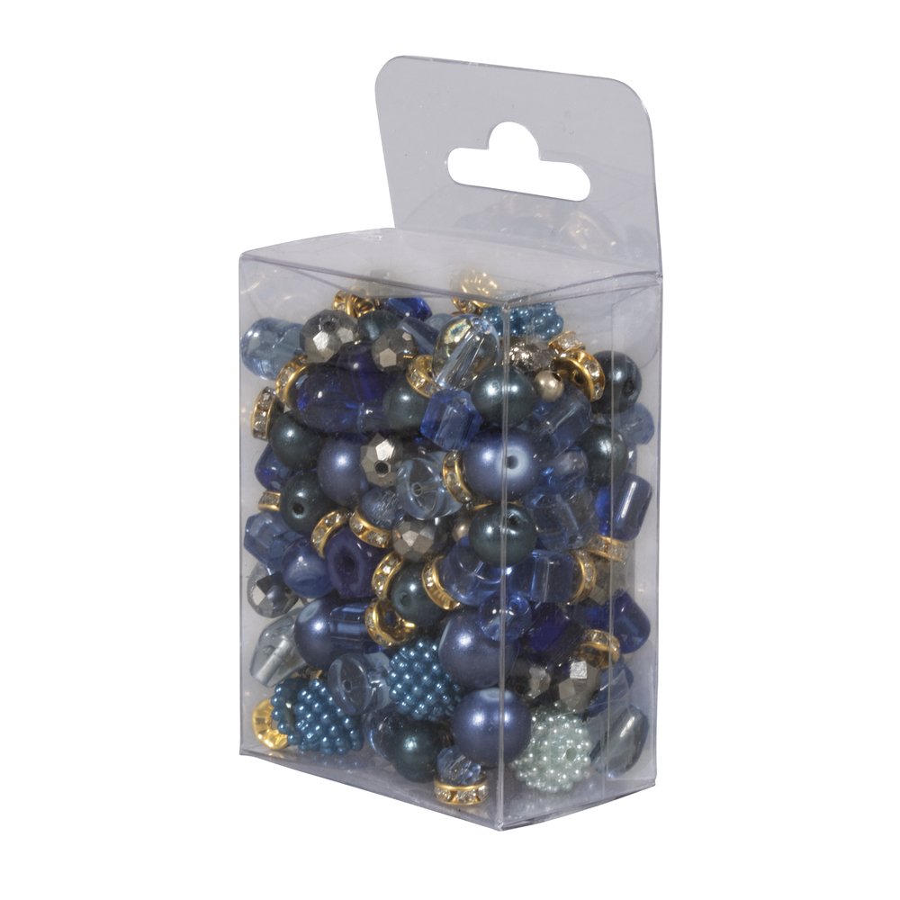 Royal blue - Mixade pärlor, 100g, Rayher. - 2