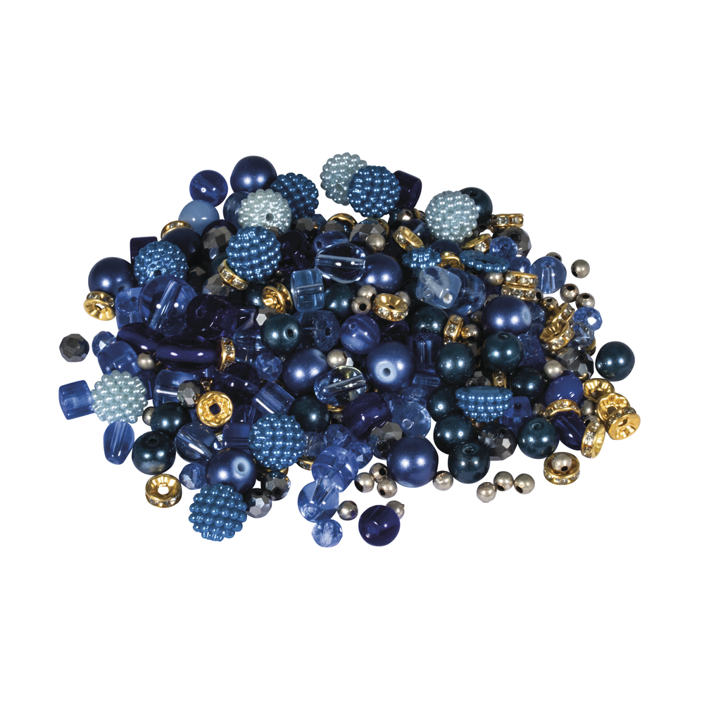 Royal blue - Mixade pärlor, 100g, Rayher.