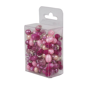 Rosa - Mixade pärlor, 100g, Rayher.
