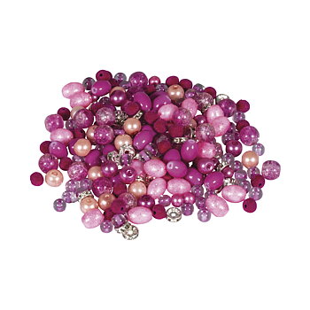 Rosa - Mixade pärlor, 100g, Rayher.