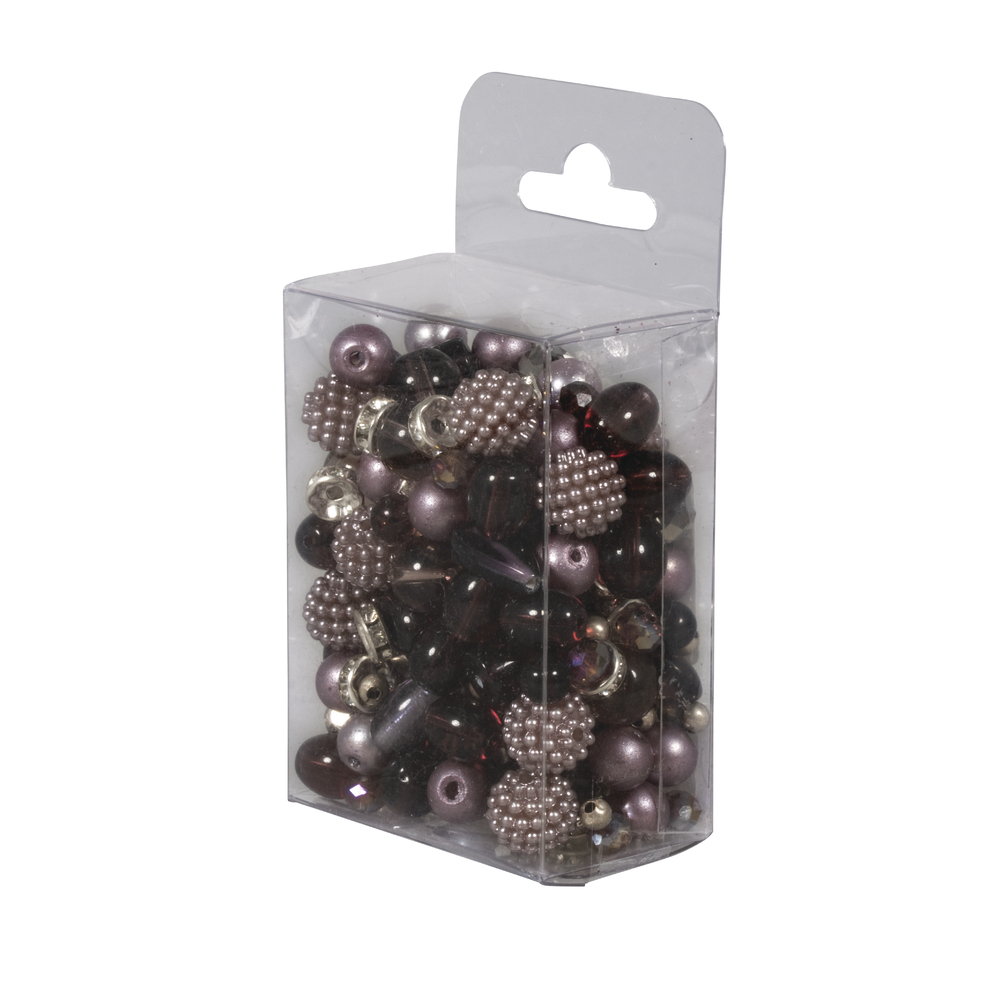Violet - Mixade pärlor, 100g, Rayher. - 2
