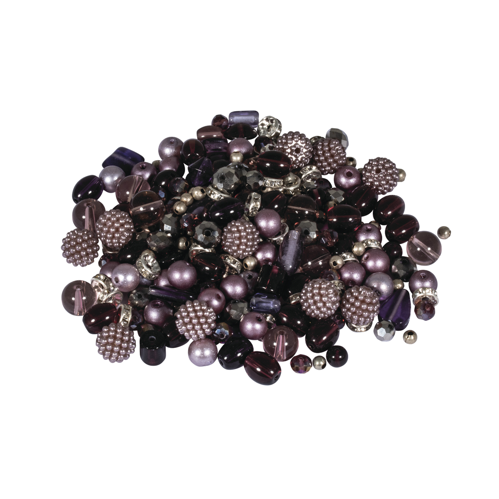 Violet - Mixade pärlor, 100g, Rayher.