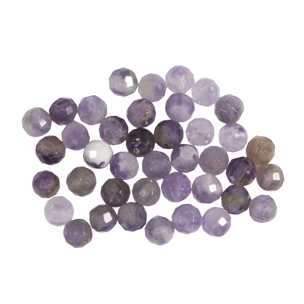 Ametist fasetterad- halvädelsten, 40st, ø 4mm, Rayher
