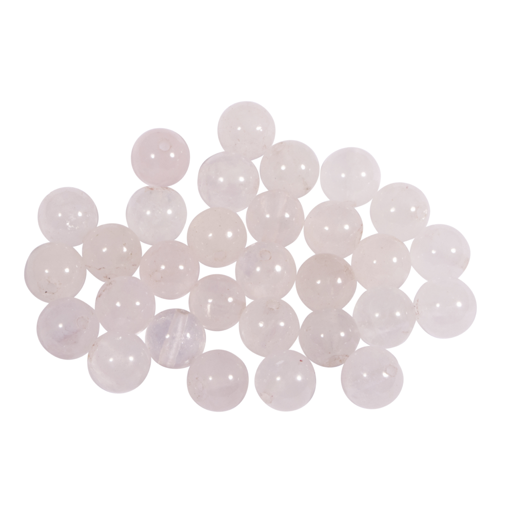 Rosen quartz  - halvädelsten, 30st, ø 6mm, Rayher