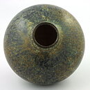 イサク・イサクソン  一点もの  緑色の結晶釉のベース  (20/16cm)  2016年