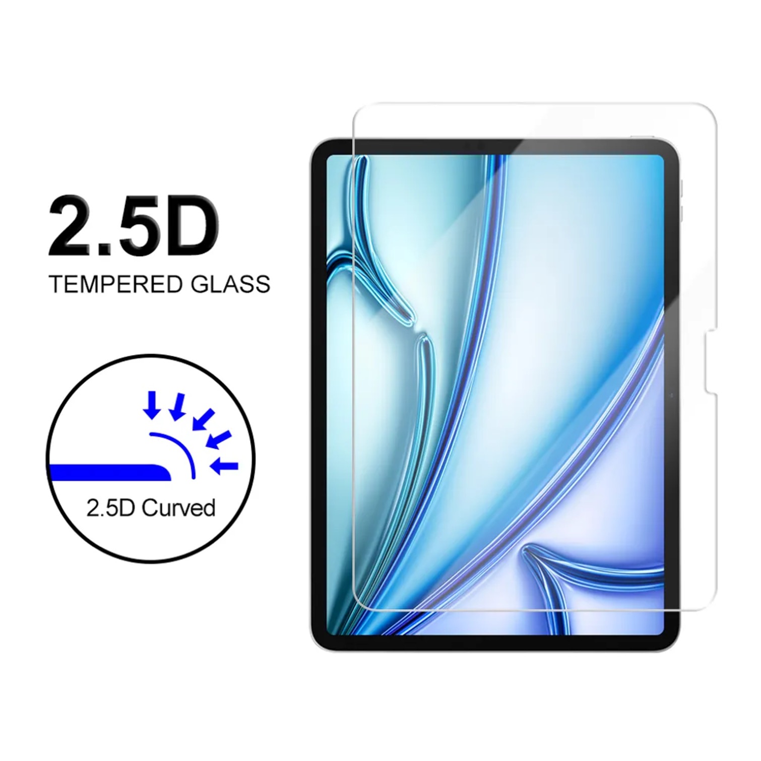 iPad Air 11 tum M3 2025 skärmskydd härdat glas 9H - 11