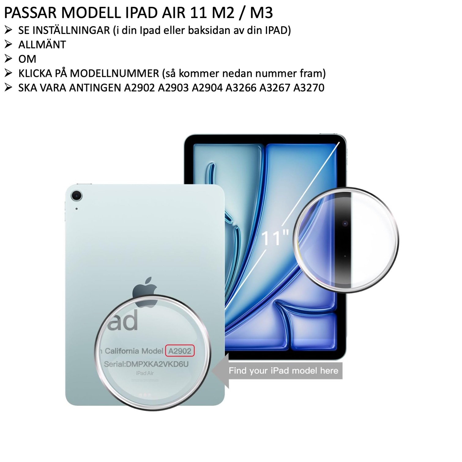 iPad Air 11 tum M3 2025 skärmskydd härdat glas 9H - 2