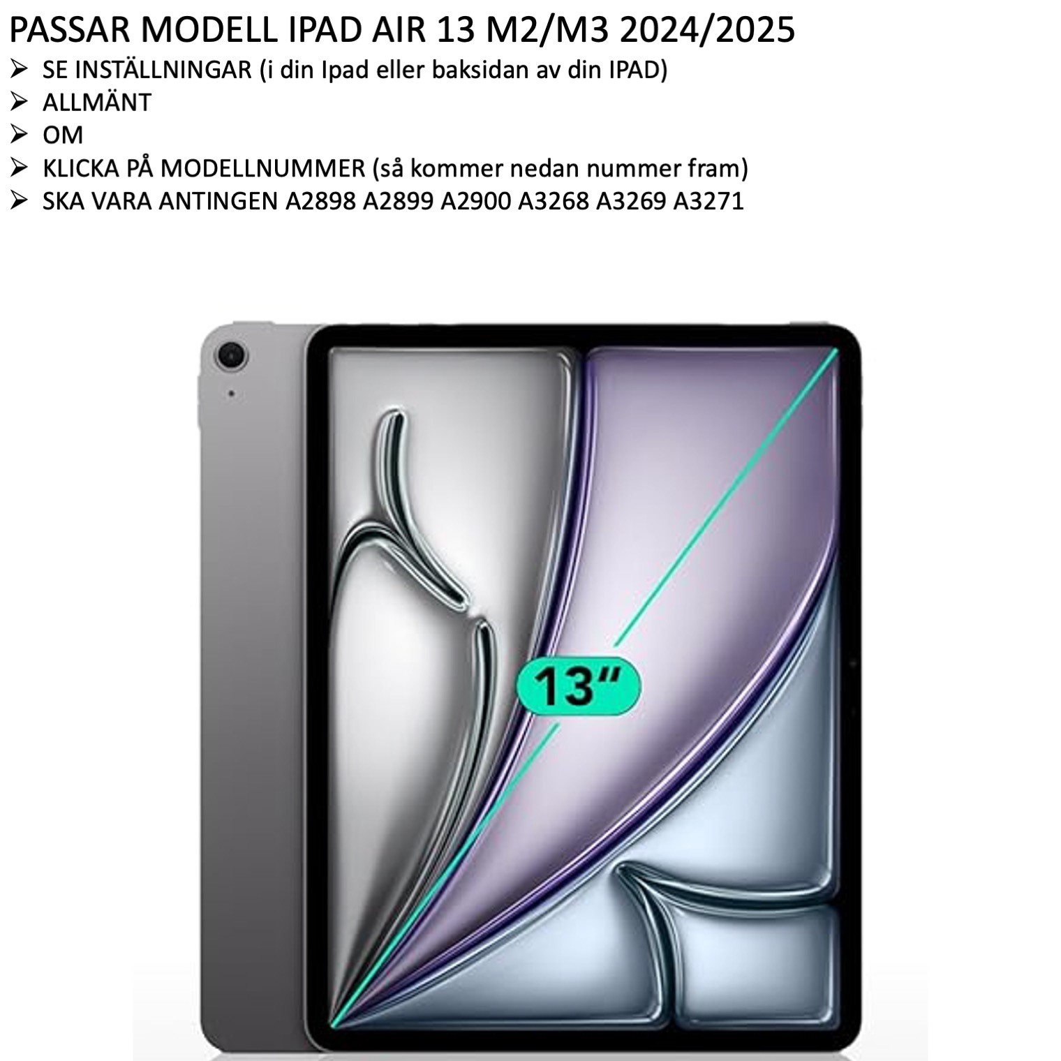 iPad Air 13 tum M3 2025 skärmskydd härdat glas 9H - 2