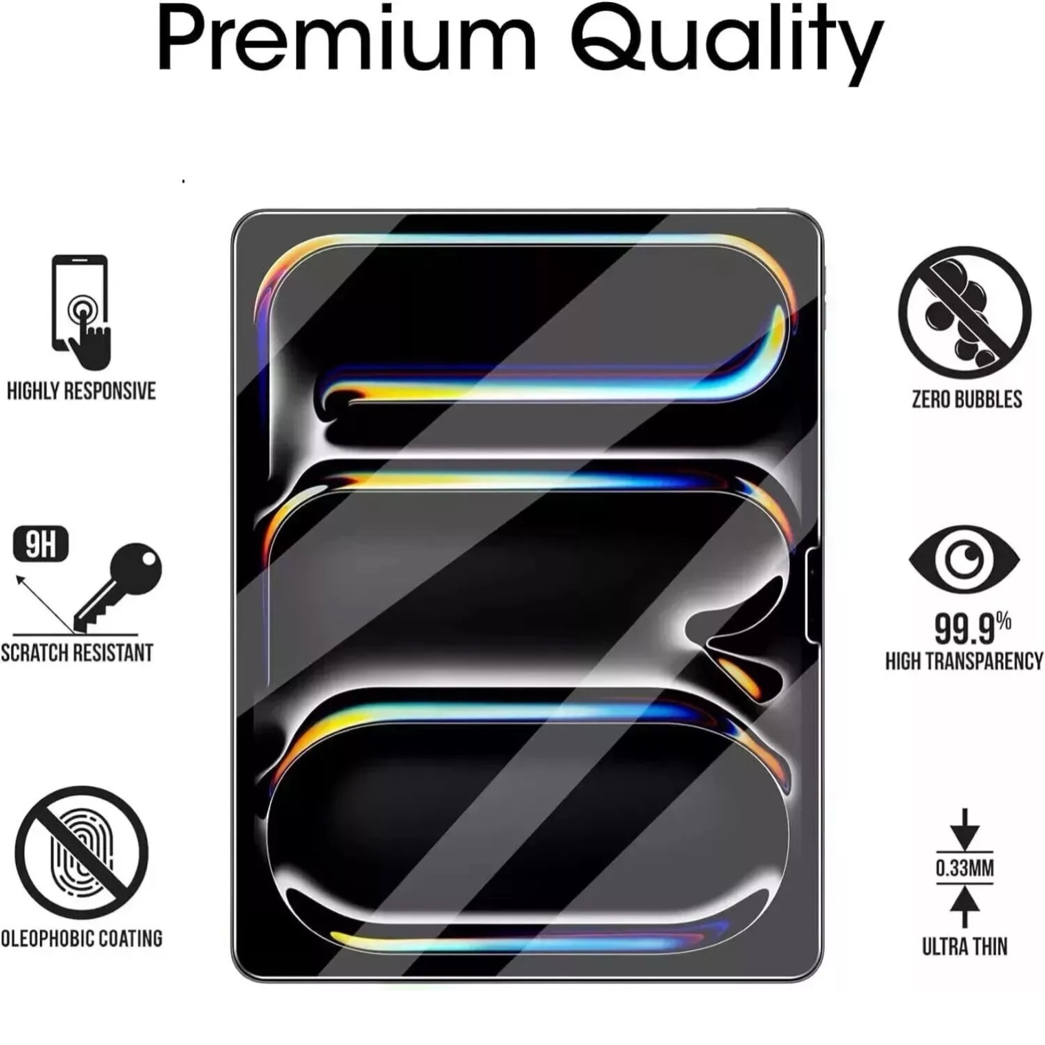 iPad Pro 13 tum M5 2025 skärmskydd härdat glas 9H - 5