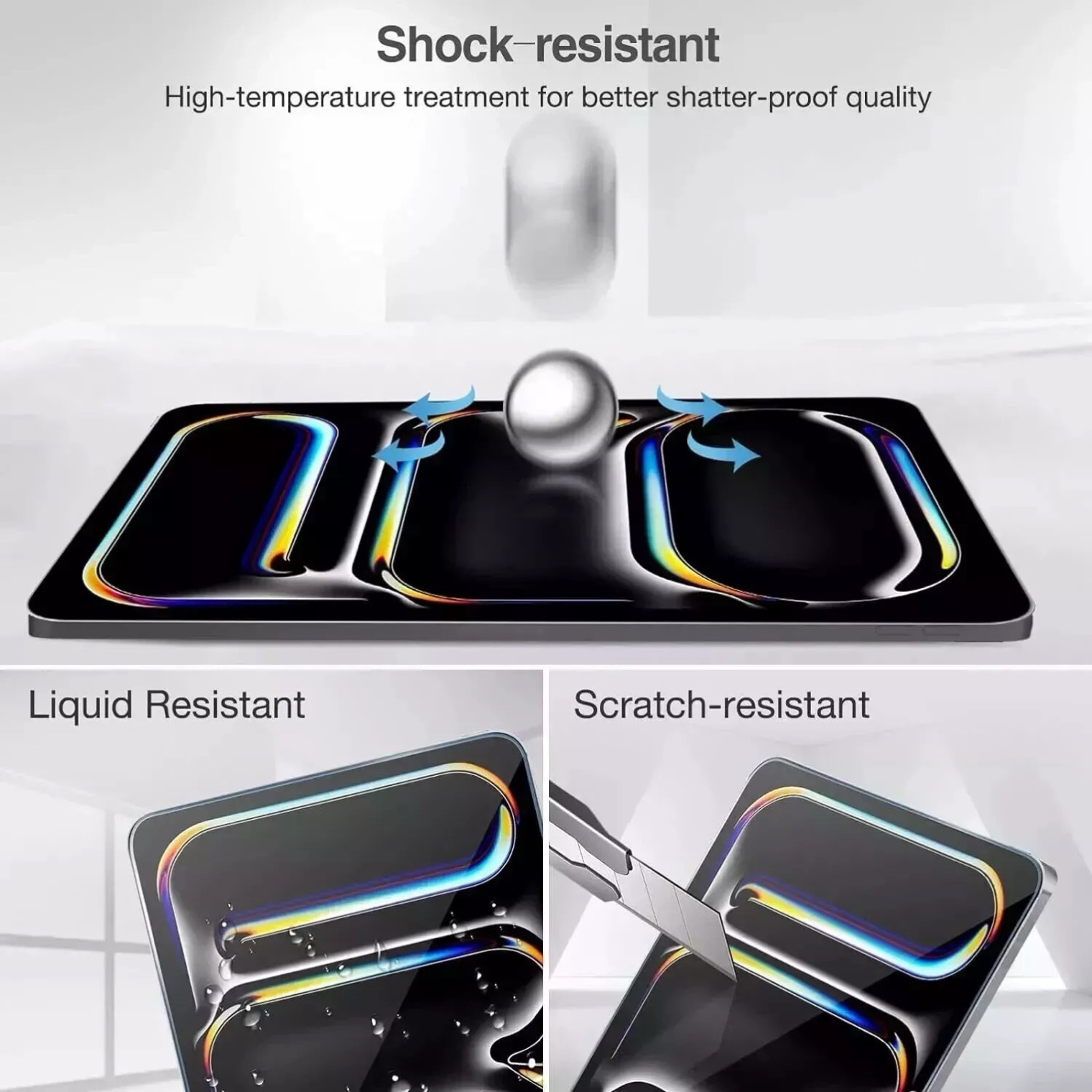 iPad Pro 13 tum M5 2025 skärmskydd härdat glas 9H - 3