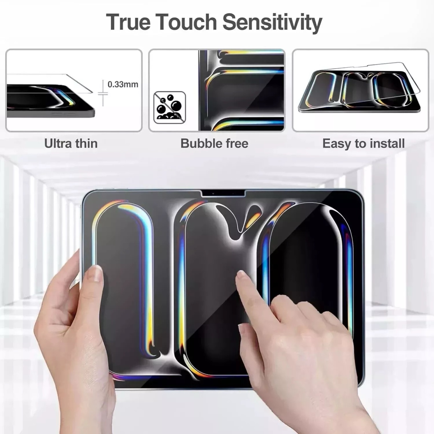 iPad Pro 13 tum M5 2025 skärmskydd härdat glas 9H - 4