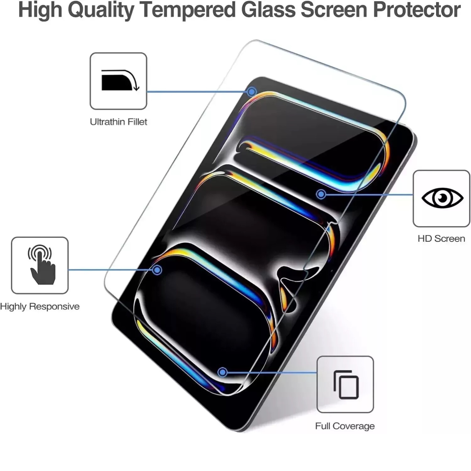 iPad Pro 11 tum M5 2025 skärmskydd härdat glas 9H - 5