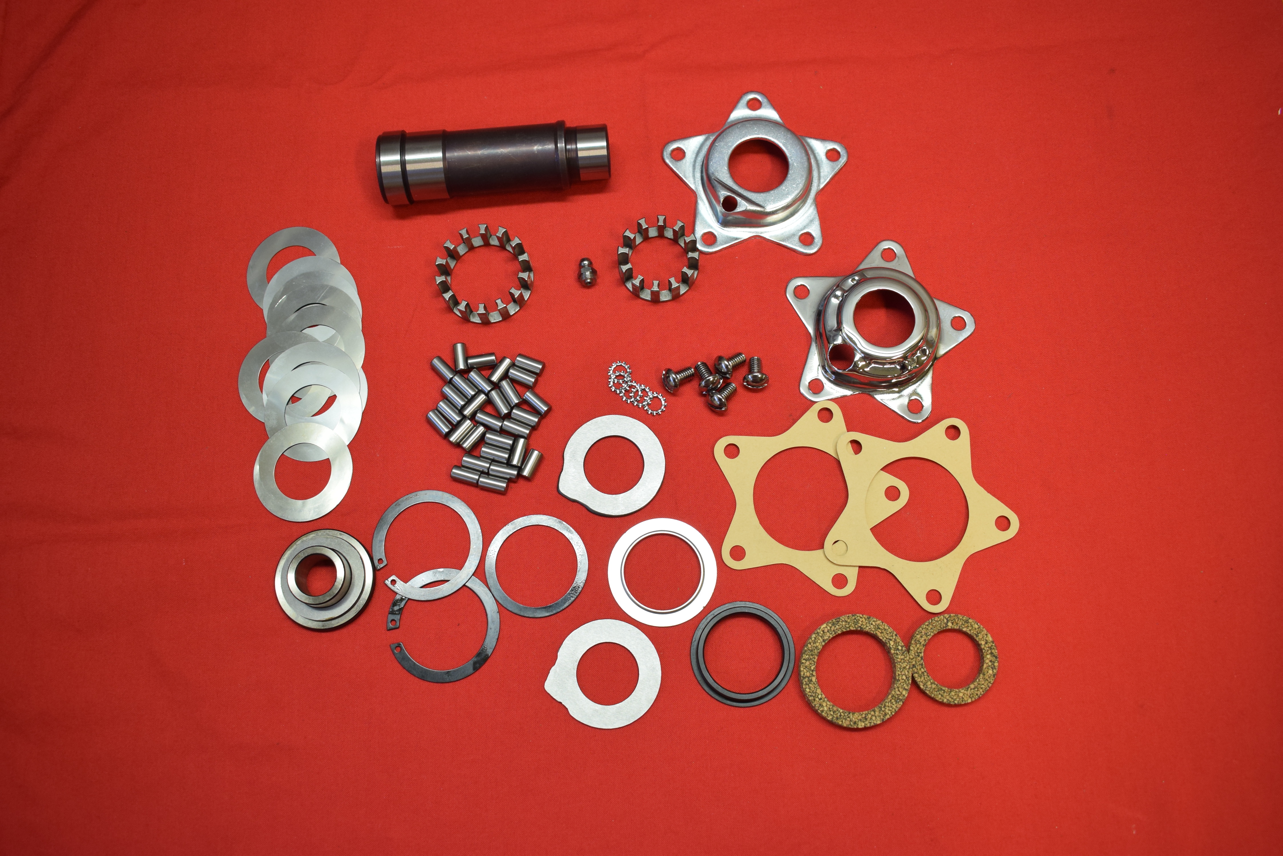 Star Hub Rebuild Kit, 1936-66. With chrome star.