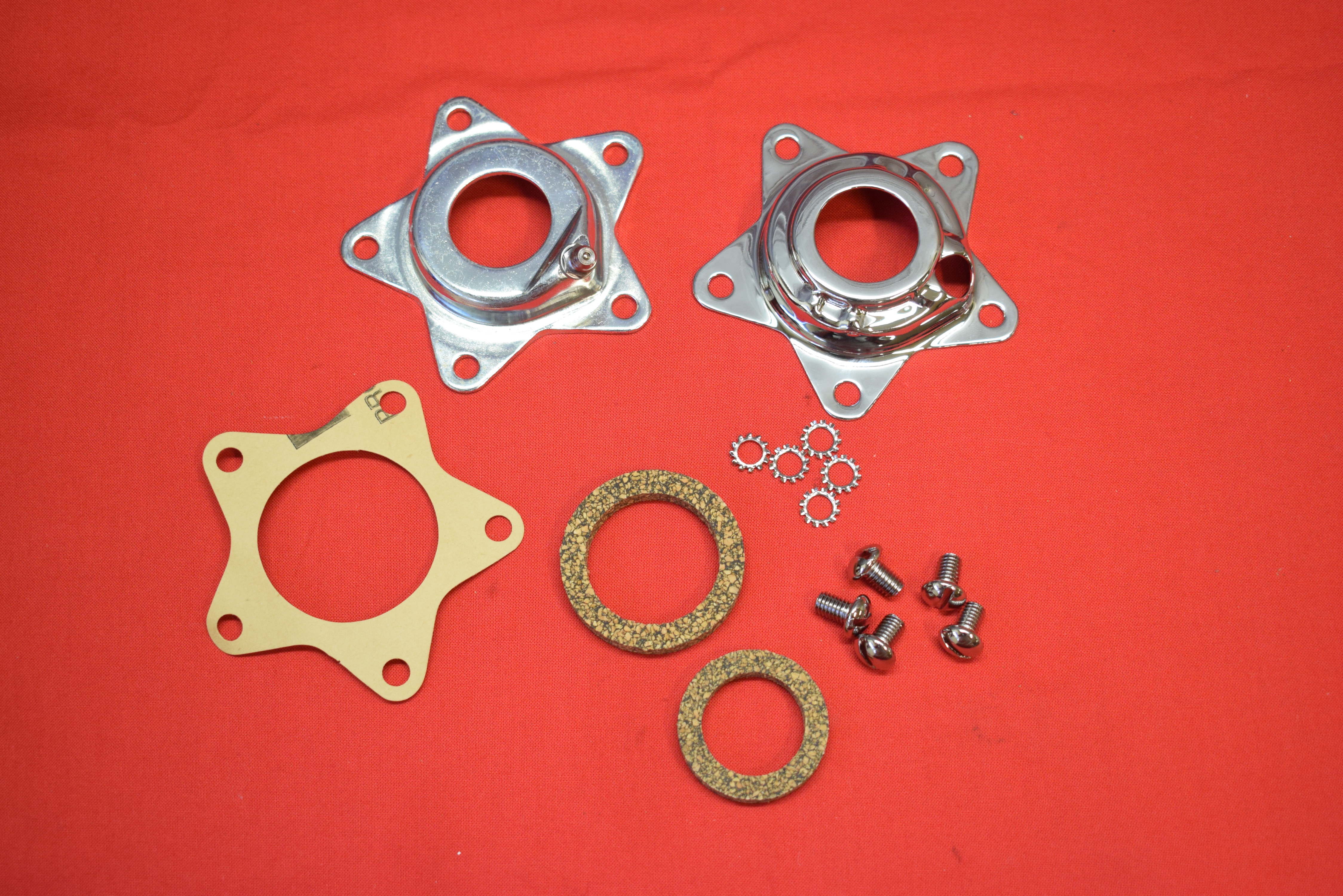 Star Hub Thrust Plate  Kit, 1936-66 With chrome star.