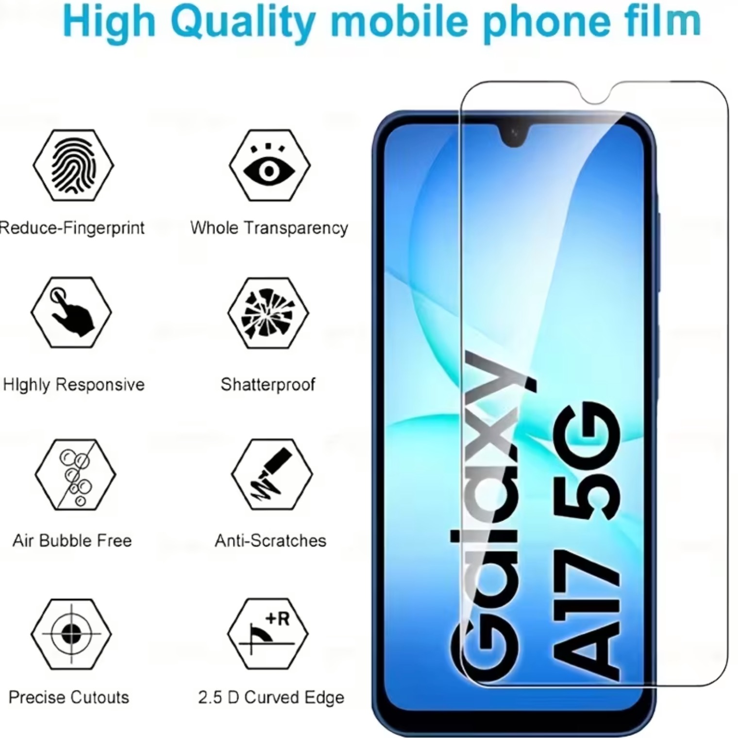 3-Pack Samsung Galaxy A17 Skärmskydd Härdat Glas Premium - 2