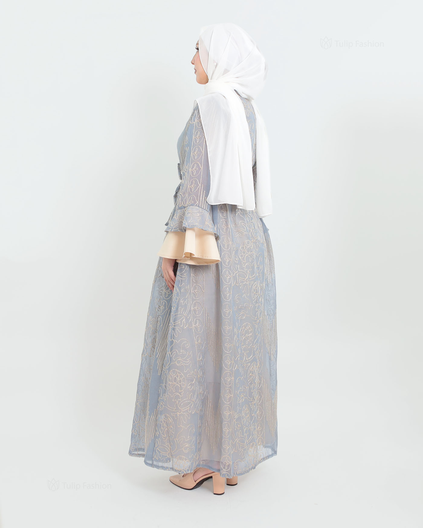 Open Abaya - Sky Blue - 12