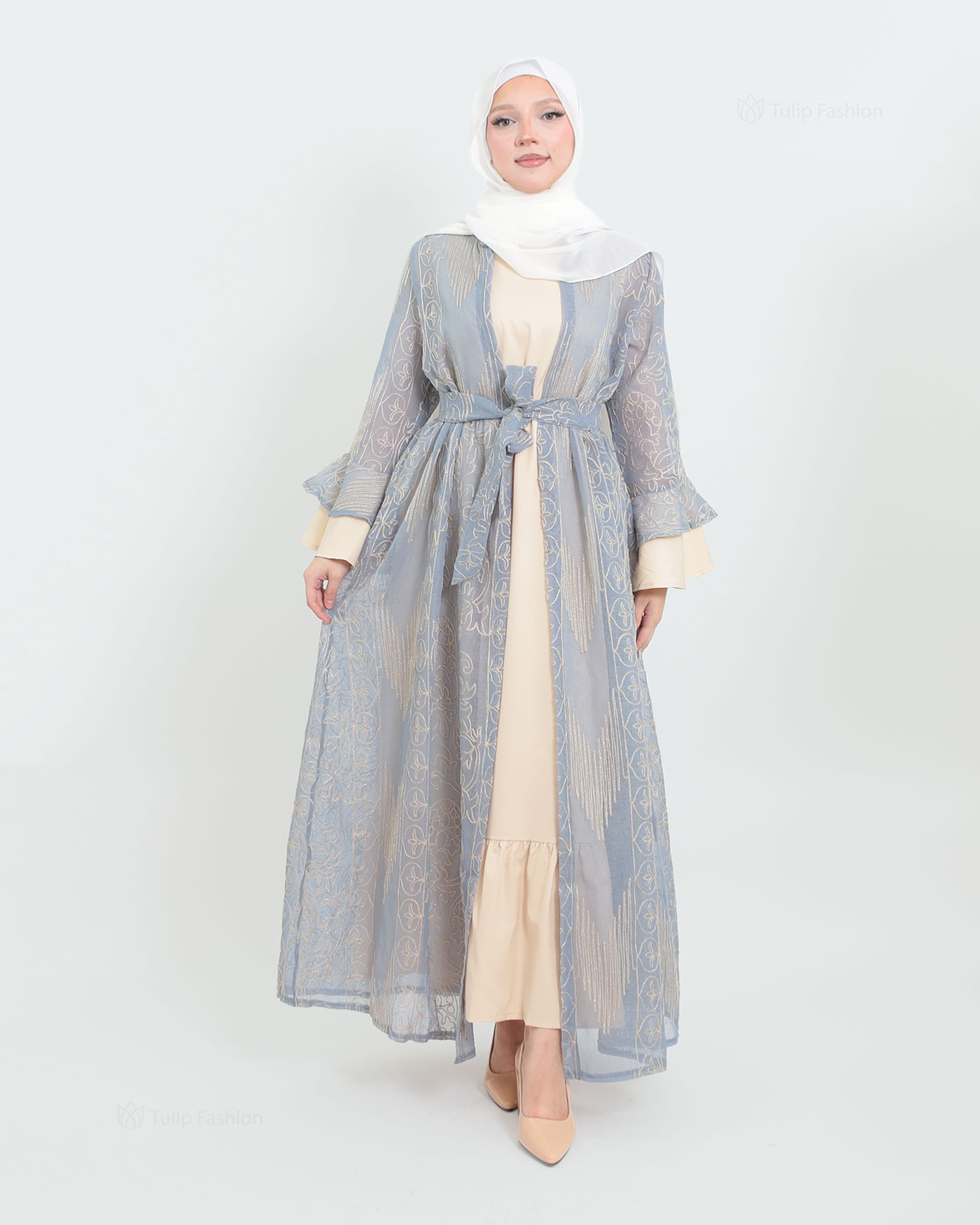 Open Abaya - Sky Blue - 10
