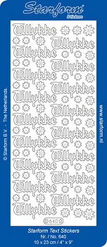Starform stickers Tillykke - Silverglitter