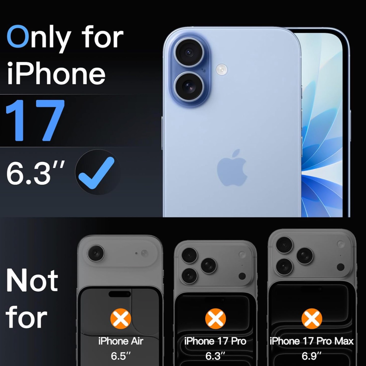 3-Pack Iphone 17 skärmskydd härdat glas premium - 2
