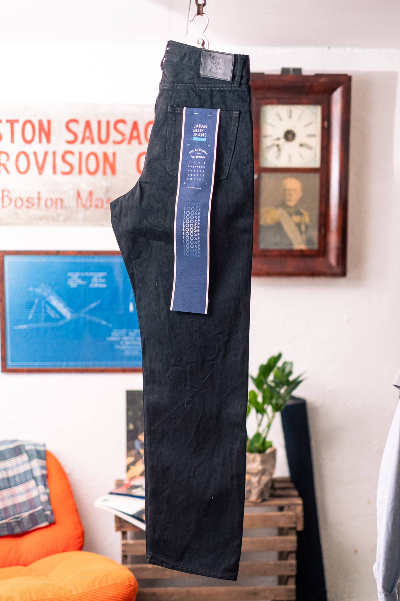 Japan Blue - J514 Black/Black Selvedge Denim Loose 14oz