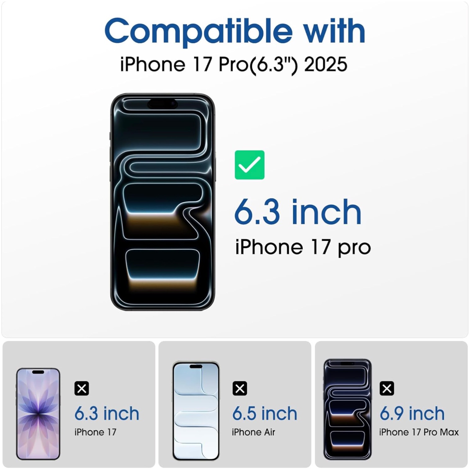 2-Pack Iphone 17 Pro skärmskydd härdat glas premium - 2